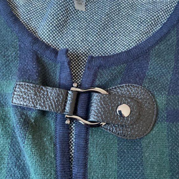 Ann Klein plaid long sweater - Picture 3 of 9